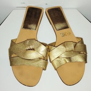 GOLD ZARA SLIDES
